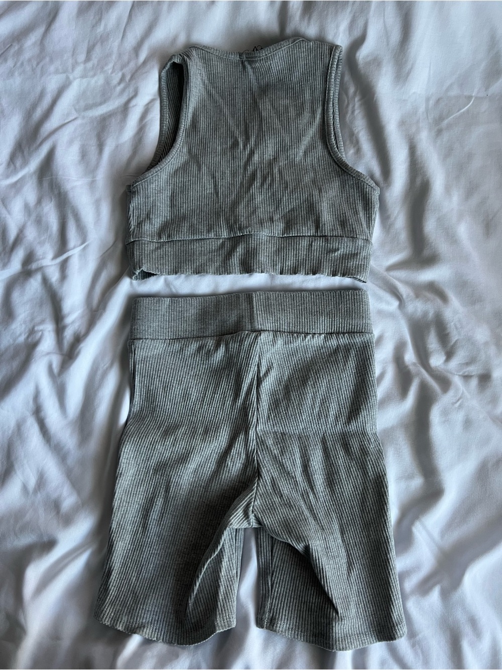 Gray Ribbed Matching Set - Picture 3 of 5